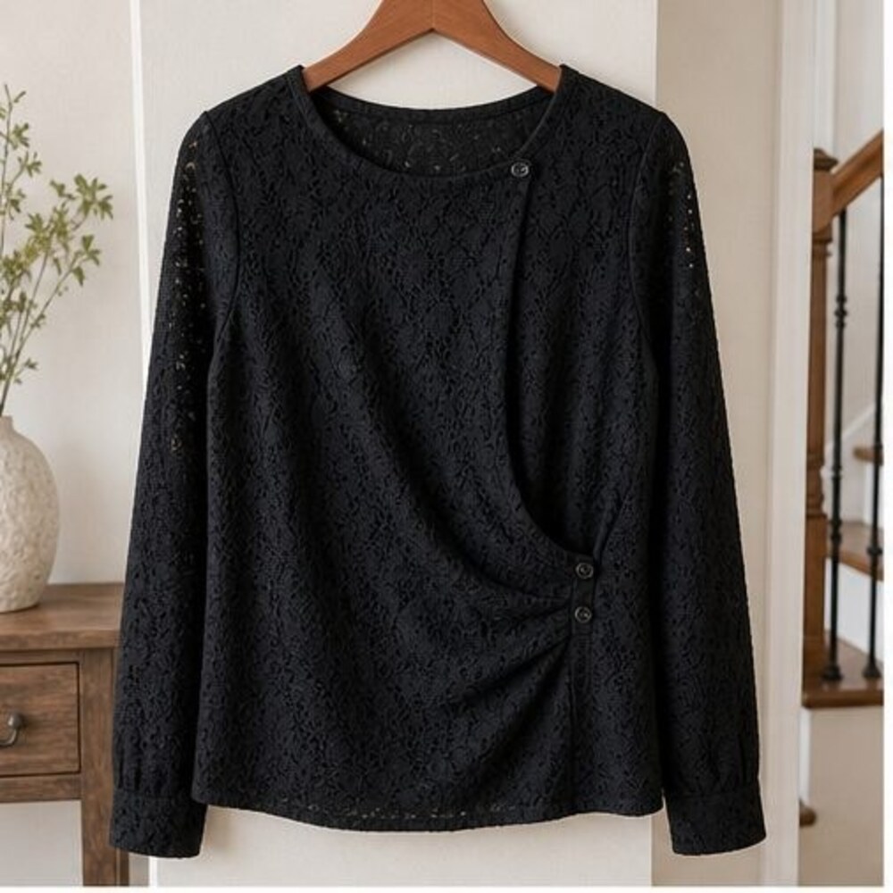 Black Wrap Blouse